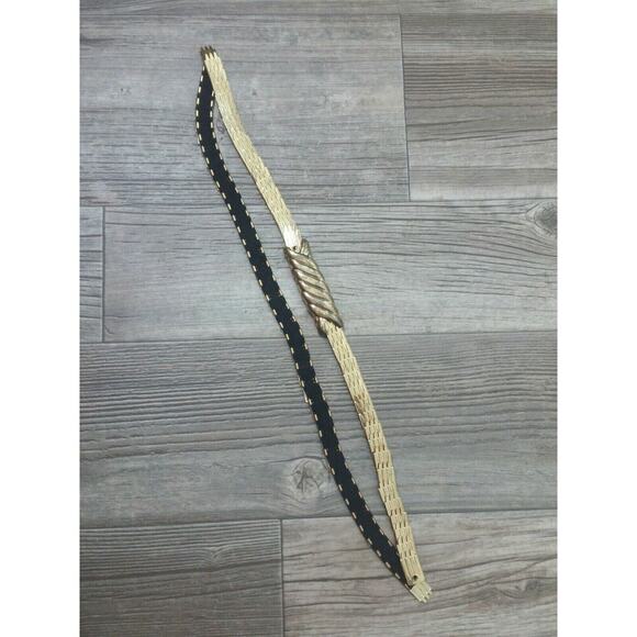 Vintage Gold Tone Scaled Stretch Womens Belt 80s 90s - Picture 2 of 7